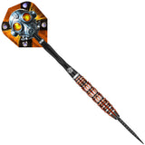 Badlands Rustin Steel Tip Darts angled product image displaying the barrel profile, grip layout, and design features