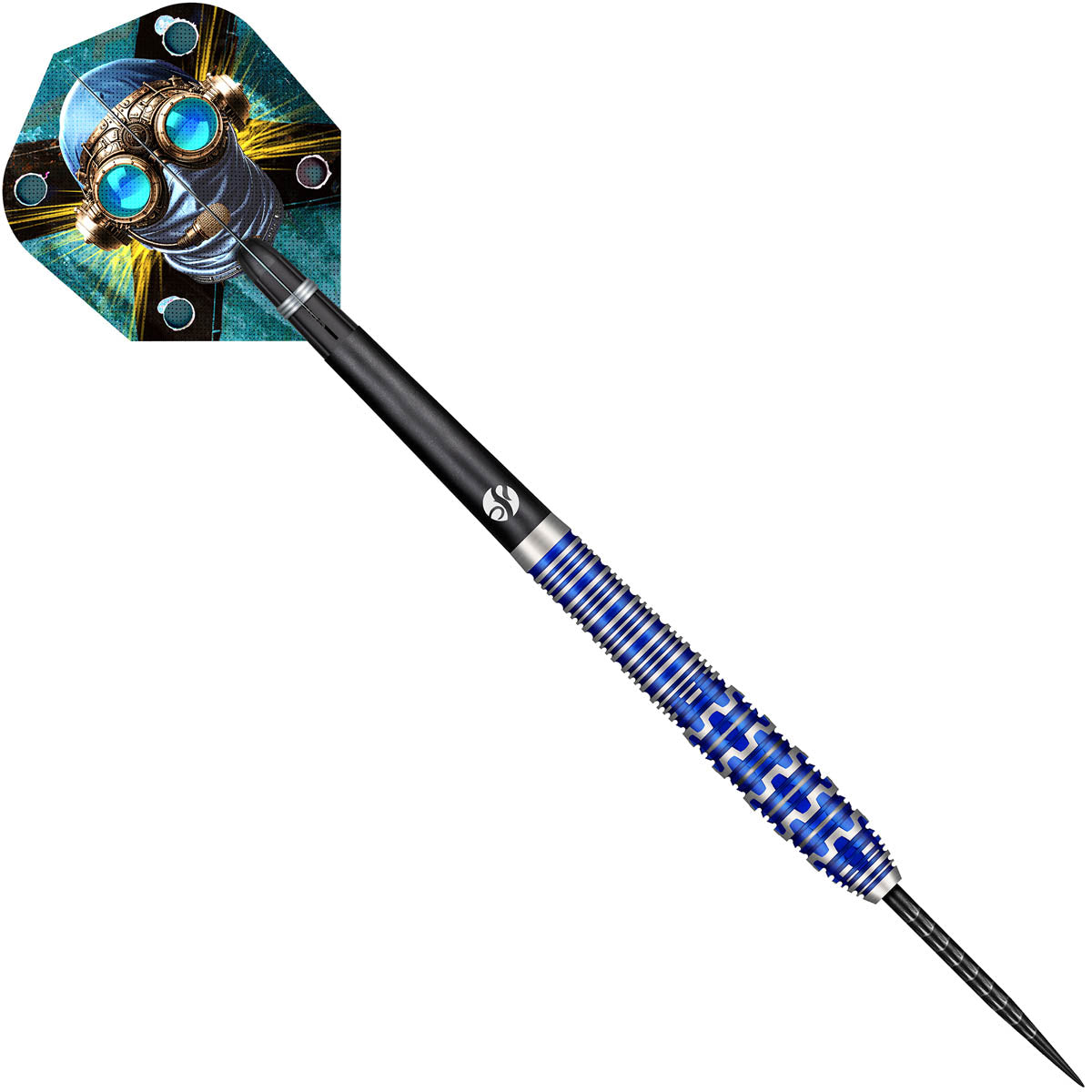 Badlands Tova Steel Tip Darts angled product image displaying the barrel profile, grip layout, and design features