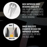 Shot Bandit Bristle Dartboard close up image highlighting the bullseyes sisal fibre construction and the bullseye design