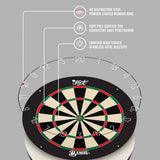 Shot Bandit Bristle Dartboard image highlighting the wire technology and spider system design