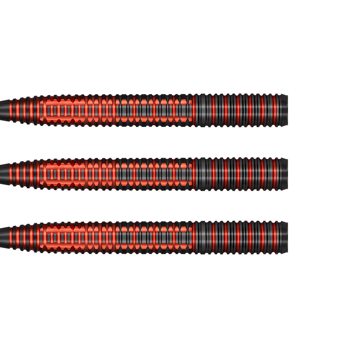 Bradley Brooks Steel Tip Darts close up image showing detailed grip patterns, machining, coating, and precision craftsmanship