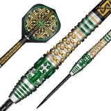 Celt Cernunnos Steel Tip Darts dynamic product image highlighting the full dart setup and barrel design