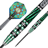 Celt Druid Steel Tip Darts dynamic product image highlighting the full dart setup and barrel design