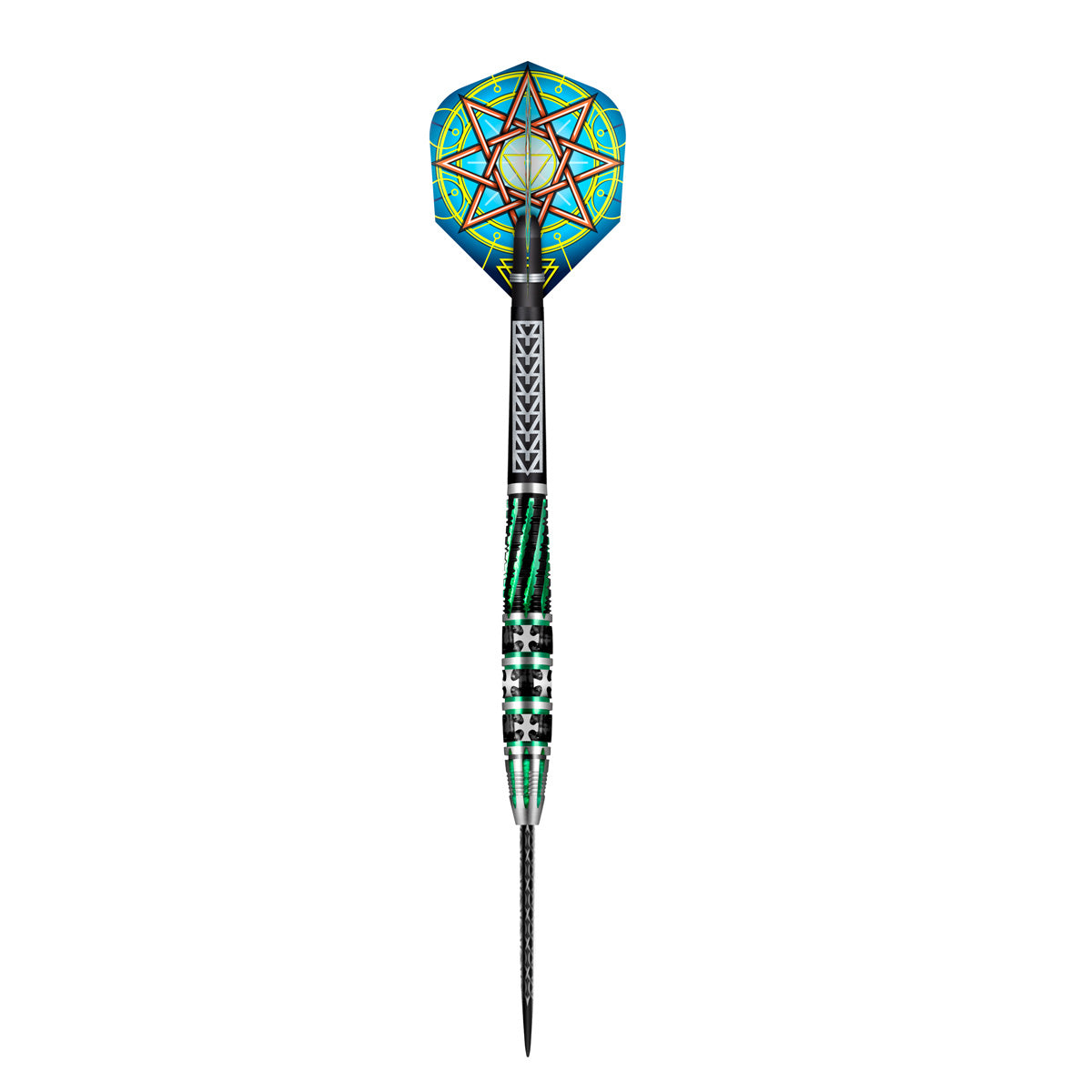 Celt Druid Steel Tip Darts angled product image displaying the barrel profile, grip layout, and design features
