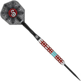Collab Josh Pearson Steel Tip Darts angled product image displaying the barrel profile, grip layout, and design features