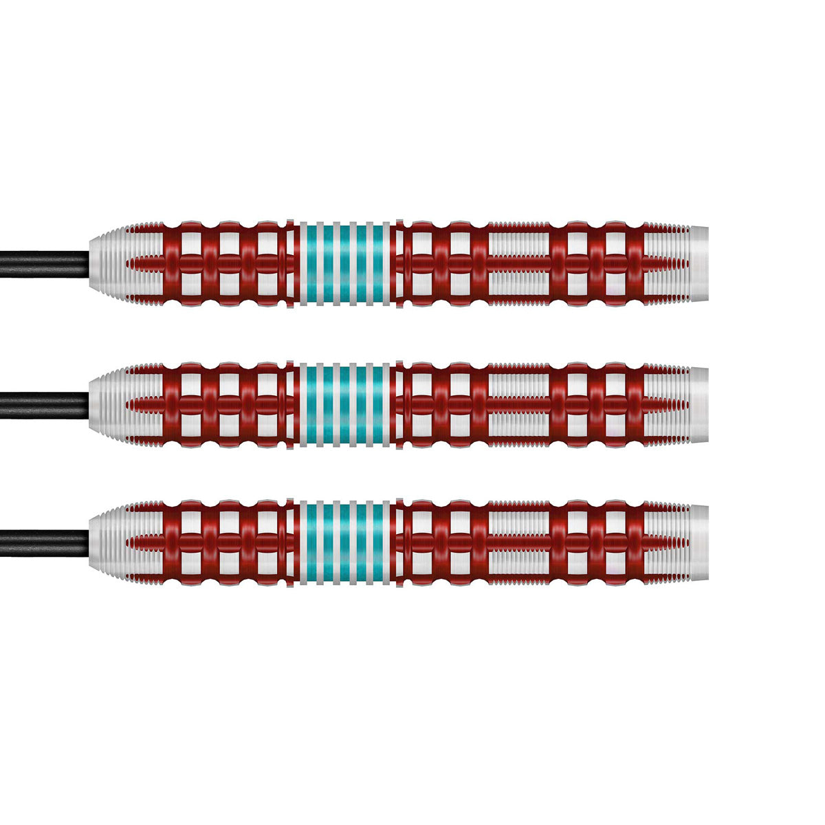 Collab Josh Pearson Steel Tip Darts close up image showing detailed grip patterns, machining, coating, and precision craftsmanship