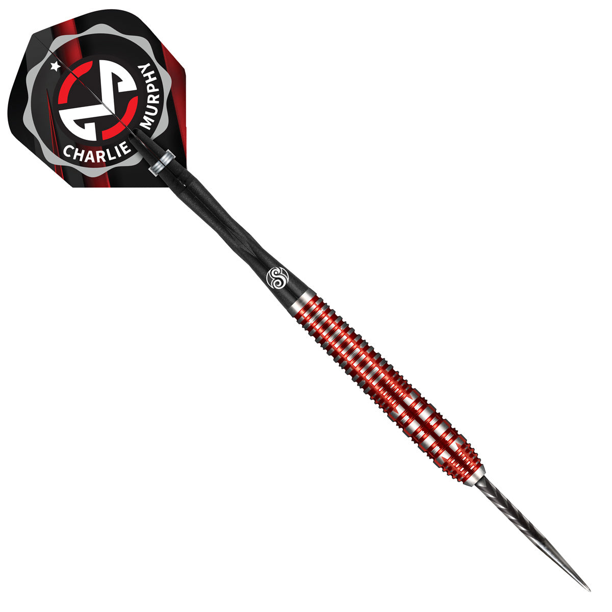 Collab Pro Series Charlie Murphy Steel Tip Darts angled product image displaying the barrel profile, grip layout, and design features