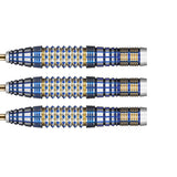 Future Knights Darkstar Steel Tip Darts close up image showing detailed grip patterns, machining, coating, and precision craftsmanship