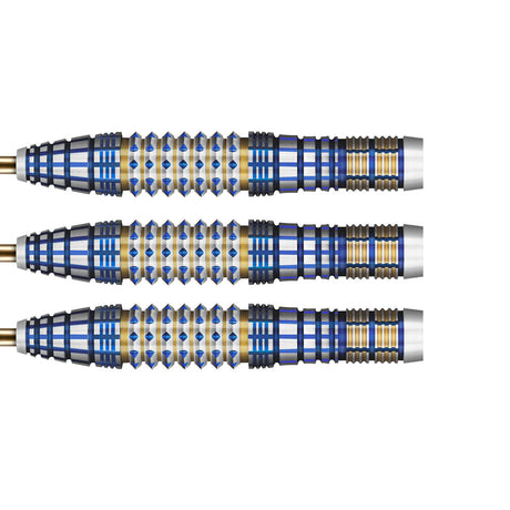 Future Knights Darkstar Steel Tip Darts close up image showing detailed grip patterns, machining, coating, and precision craftsmanship