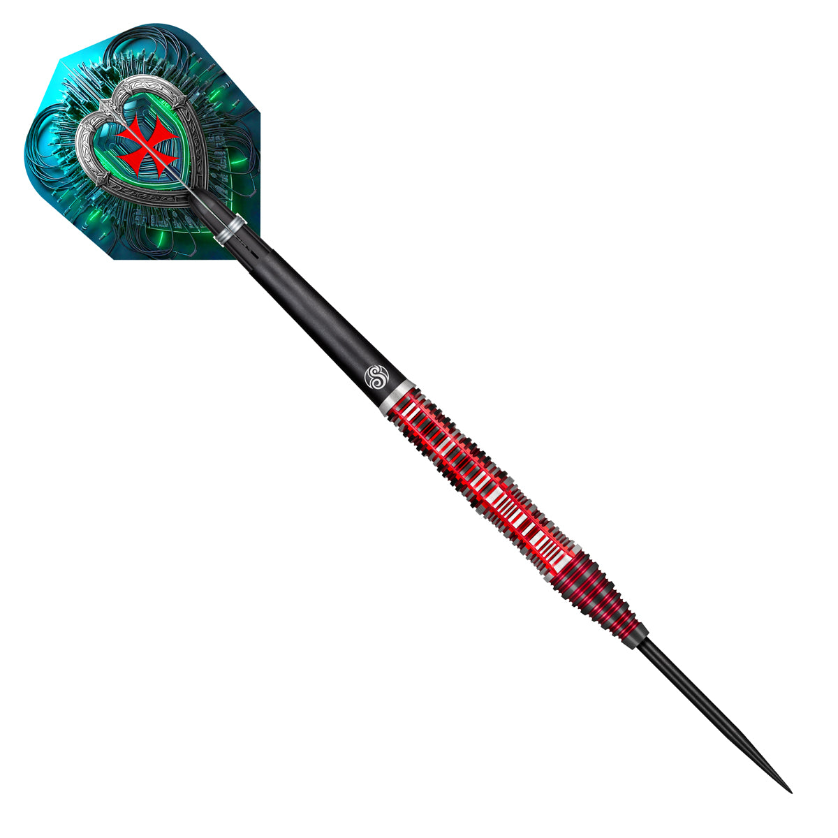 Future Knights Dreadheart Steel Tip Darts angled product image displaying the barrel profile, grip layout, and design features
