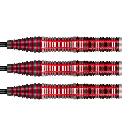 Future Knights Dreadheart Steel Tip Darts close up image showing detailed grip patterns, machining, coating, and precision craftsmanship