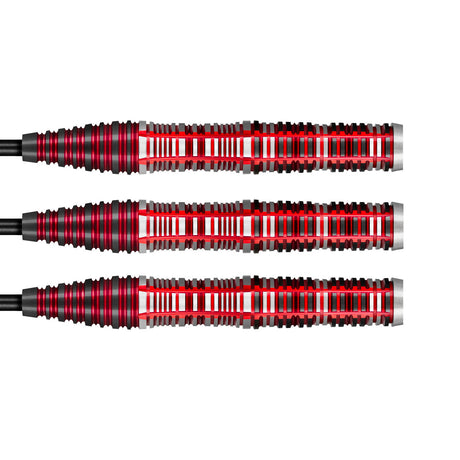 Future Knights Dreadheart Steel Tip Darts close up image showing detailed grip patterns, machining, coating, and precision craftsmanship