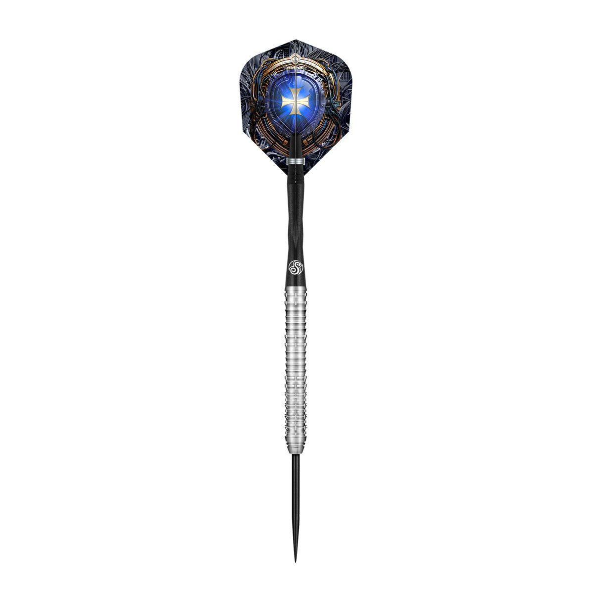 Future Knights Ironsoul Steel Tip Darts dynamic product image highlighting the full dart setup and barrel design
