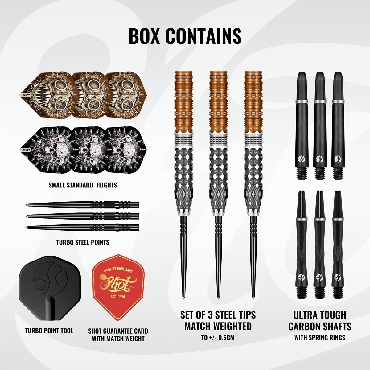 Shot Gnarly Gnasha Turbo Point 95% Tungsten Steel Tip Darts