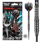 Image of the Shot Gnarly Rippah Turbo Point 90% Tungsten Steel Tip Darts displayed for retail sale with product packaging