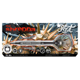 Gnarly Shredda Steel Tip Darts packaging image showing the retail presentation box and Shot branding
