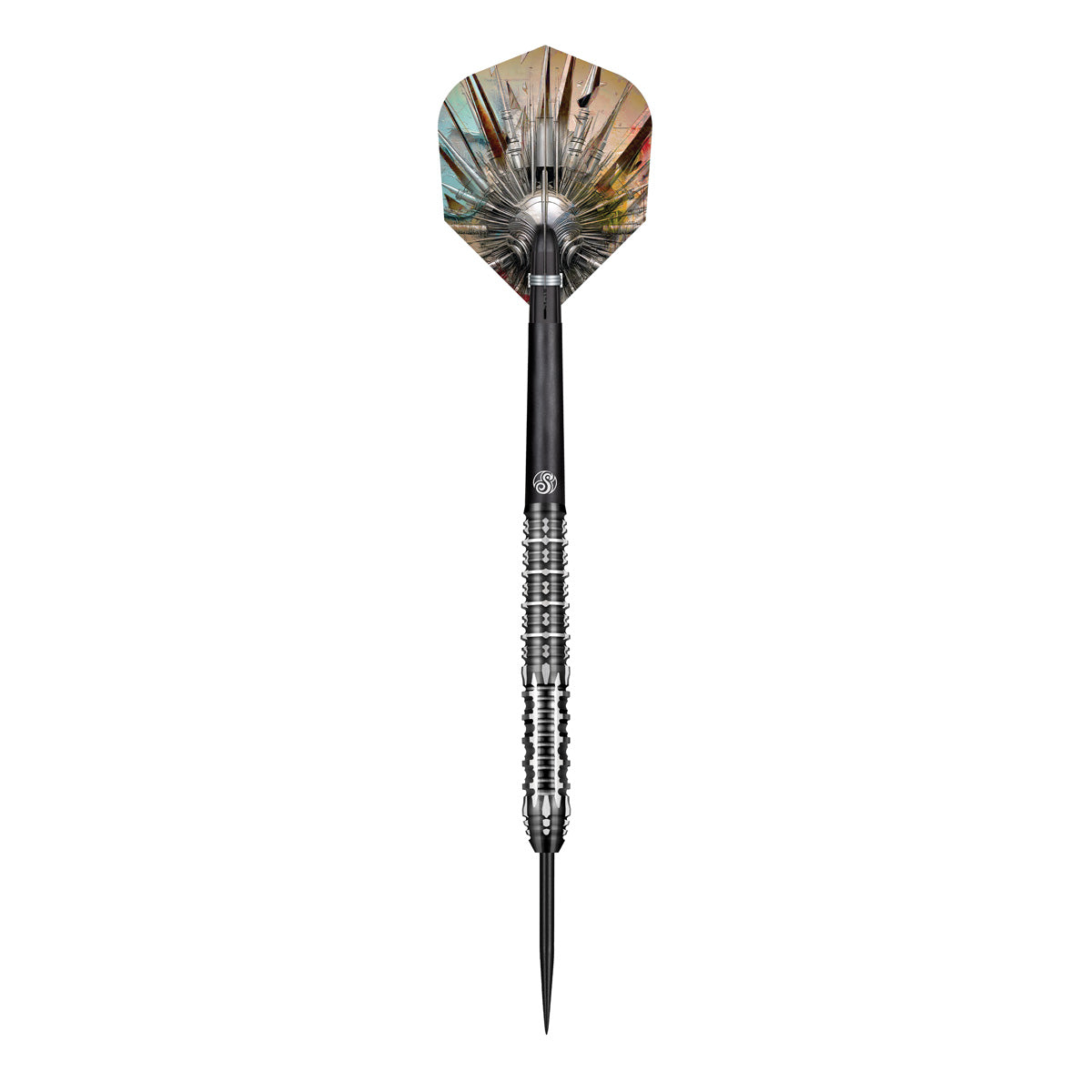 Gnarly Shredda Steel Tip Darts dynamic product image highlighting the full dart setup and barrel design