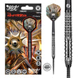 Image of the Shot Gnarly Shredda Turbo Point 90% Tungsten Steel Tip Darts displayed for retail sale with product packaging