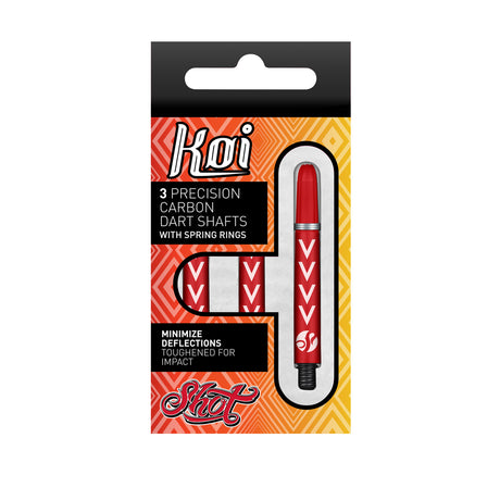Shot Koi Carbon Dart Stems Shafts Michael Smith packaging image showing the retail pack design and included contents