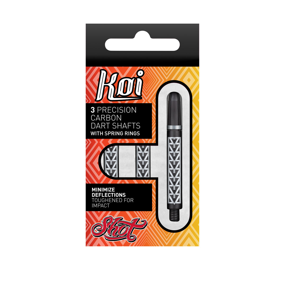 Shot Koi Carbon Shaft Pakati Dart Stems packaging image showing the retail pack design and included contents