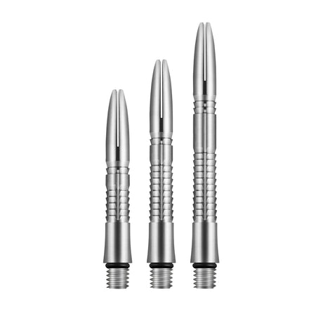 Shot Mako Titanium Dart Stems Shafts main product image showing the dart stems and product contents