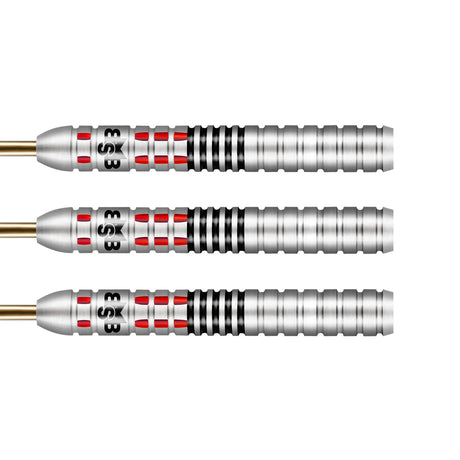 Michael Smith Achieve Steel Tip Darts close up image showing detailed grip patterns, machining, coating, and precision craftsmanship