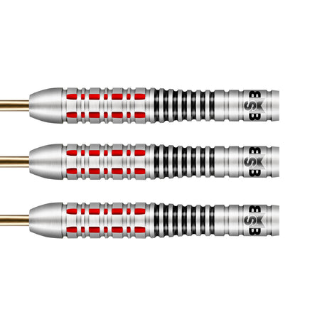 Michael Smith Believe Steel Tip Darts close up image showing detailed grip patterns, machining, coating, and precision craftsmanship