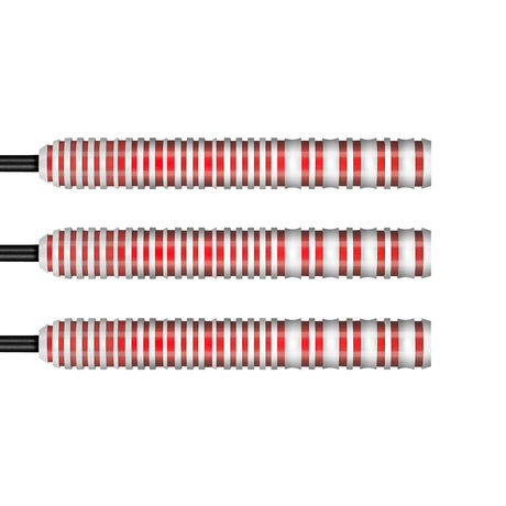 Michael Smith Game Day Steel Tip Darts close up image showing detailed grip patterns, machining, coating, and precision craftsmanship