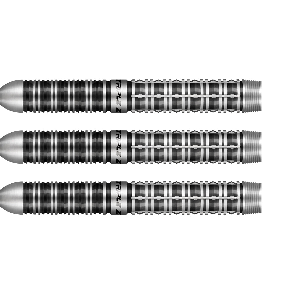 Niels Zonneveld 2.0 Steel Tip Darts close up image showing detailed grip patterns, machining, coating, and precision craftsmanship