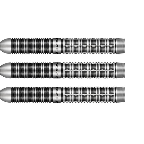 Niels Zonneveld 2.0 Steel Tip Darts close up image showing detailed grip patterns, machining, coating, and precision craftsmanship