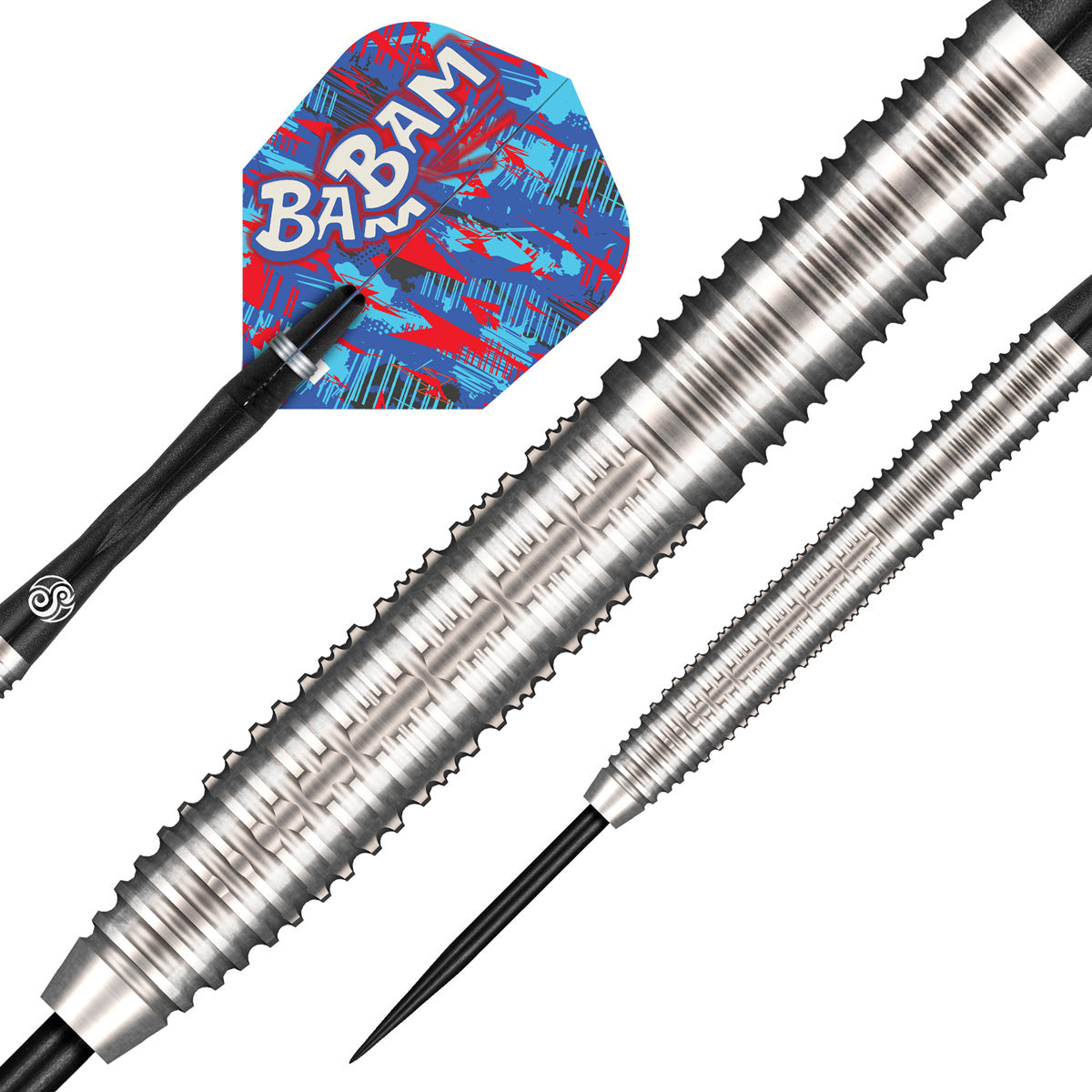 Pro Series Bradley Brooks G2 Steel Tip Darts dynamic product image highlighting the full dart setup and barrel design