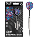 Pro Series Bradley Brooks G2 Steel Tip Darts main product image showing the darts, packaging, flights, shafts, and included accessories