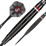 Pro Series Carl Sneyd Steel Tip Darts dynamic product image highlighting the full dart setup and barrel design