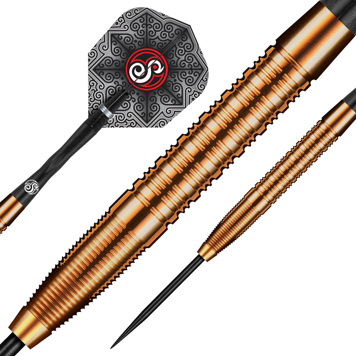Pro Series Jake Womack Steel Tip Darts dynamic product image highlighting the full dart setup and barrel design