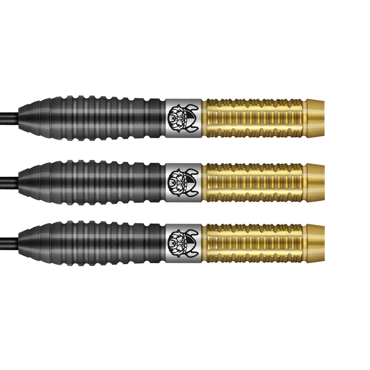 Pro Series Jitse van der Wal Steel Tip Darts close up image showing detailed grip patterns, machining, coating, and precision craftsmanship