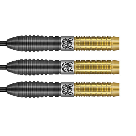 Pro Series Jitse van der Wal Steel Tip Darts close up image showing detailed grip patterns, machining, coating, and precision craftsmanship