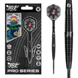 Image of the Shot Pro Series Jonny Tata Turbo Point 90% Tungsten Steel Tip Darts displayed for retail sale with product packaging
