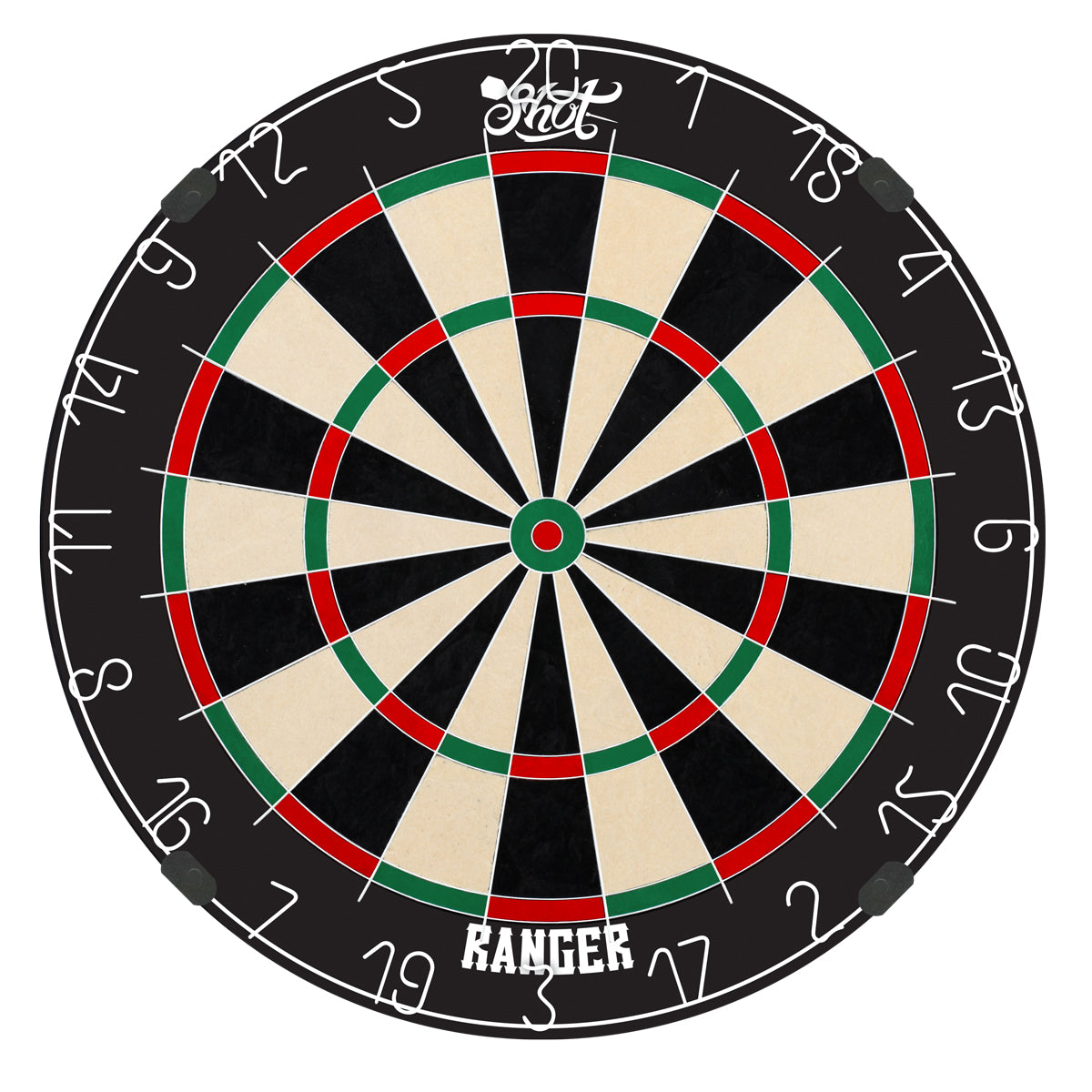 Shot Ranger Bristle Dartboard main product image showing the dartboard and product contents
