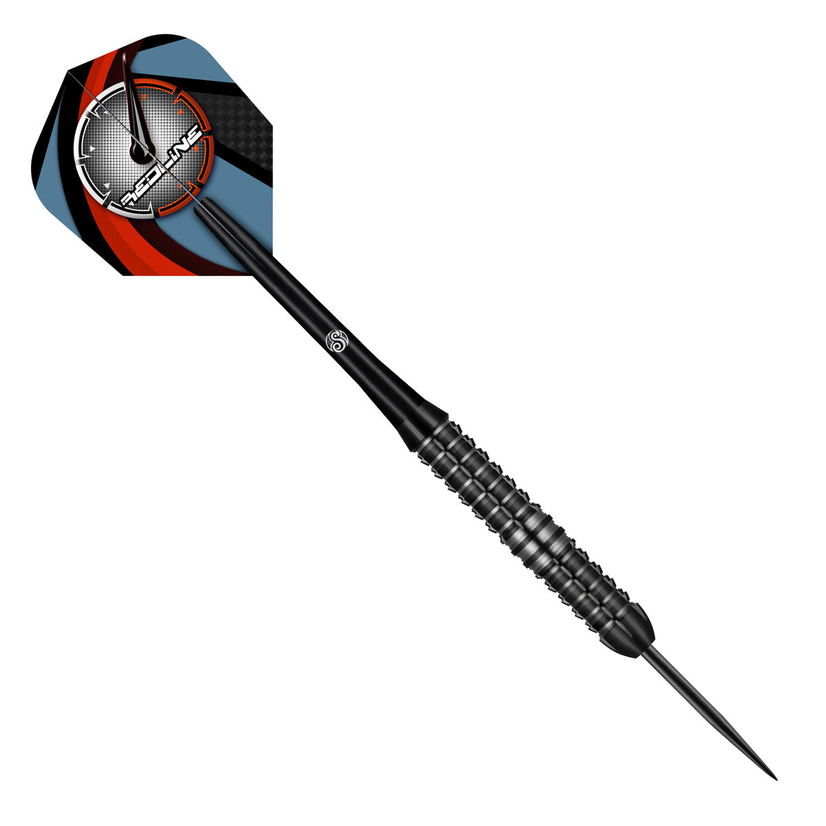 Redline BLAZ3D Steel Tip Darts angled product image displaying the barrel profile, grip layout, and design features