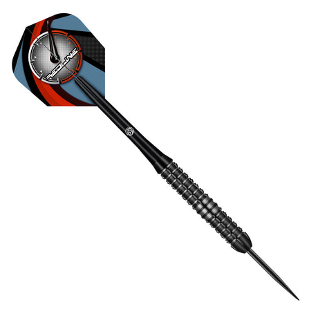Redline BLAZ3D Steel Tip Darts angled product image displaying the barrel profile, grip layout, and design features