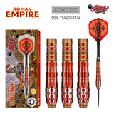 Roman Empire Centurion Steel Tip Darts main product image showing the darts, packaging, flights, shafts, and included accessories