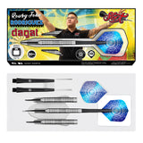 Rowby John Rodriguez Dagat Steel Tip Darts packaging image showing the retail presentation box and Shot branding