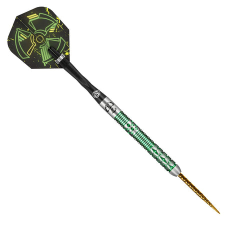 Stowe Buntz 2.0 Steel Tip Darts angled product image displaying the barrel profile, grip layout, and design features