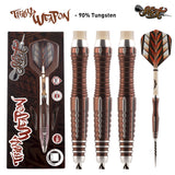 Tribal Weapon 1 Series Steel Tip Darts main product image showing the darts, packaging, flights, shafts, and included accessories