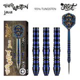 Tribal Weapon Java Steel Tip Darts main product image showing the darts, packaging, flights, shafts, and included accessories