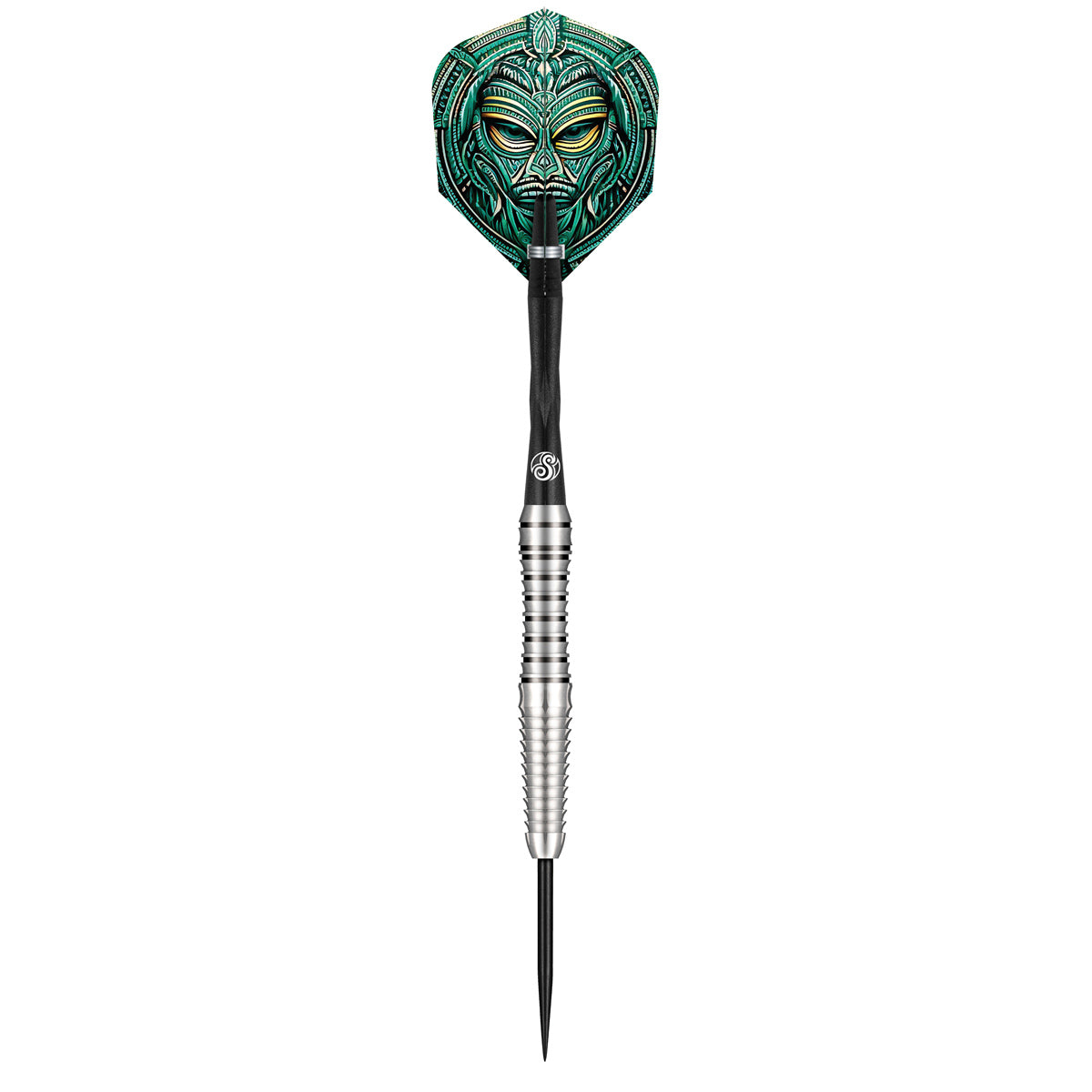Tribal Weapon Toki Steel Tip Darts dynamic product image highlighting the full dart setup and barrel design