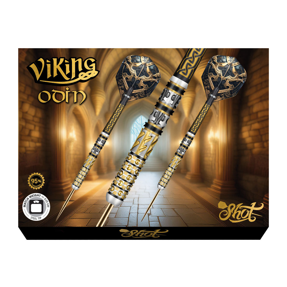 Viking Odin Steel Tip Darts packaging exterior image showing the outer box artwork, branding, and presentation design