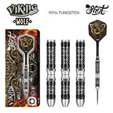 Viking Wolf Steel Tip Darts main product image showing the darts, packaging, flights, shafts, and included accessories