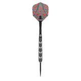 Warrior Awe Steel Tip Darts dynamic product image highlighting the full dart setup and barrel design