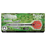Warrior Taiaha Steel Tip Darts packaging image showing the retail presentation box and Shot branding